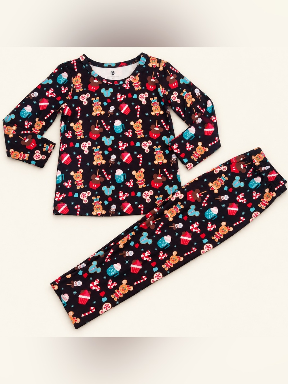 Kids Holiday Treats Black Pajama Set